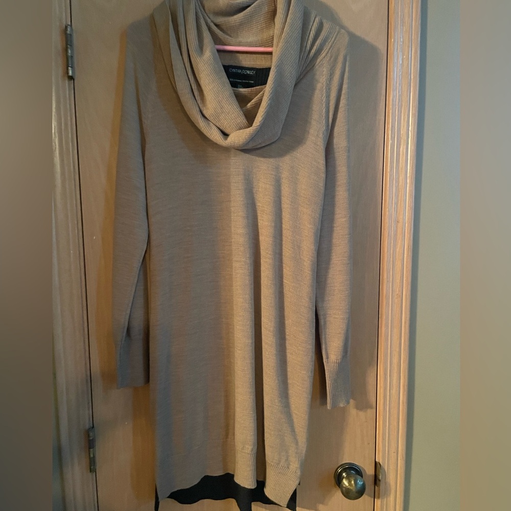 Cynthia Rowley Tan and black sweater dress